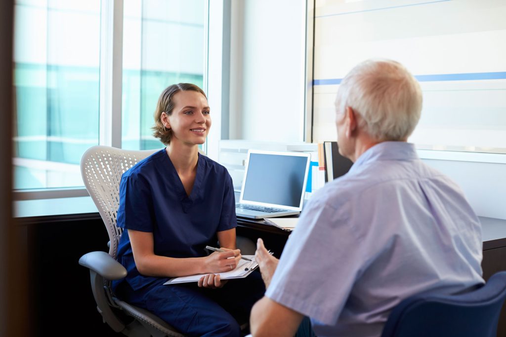 Consultation with a male patient.