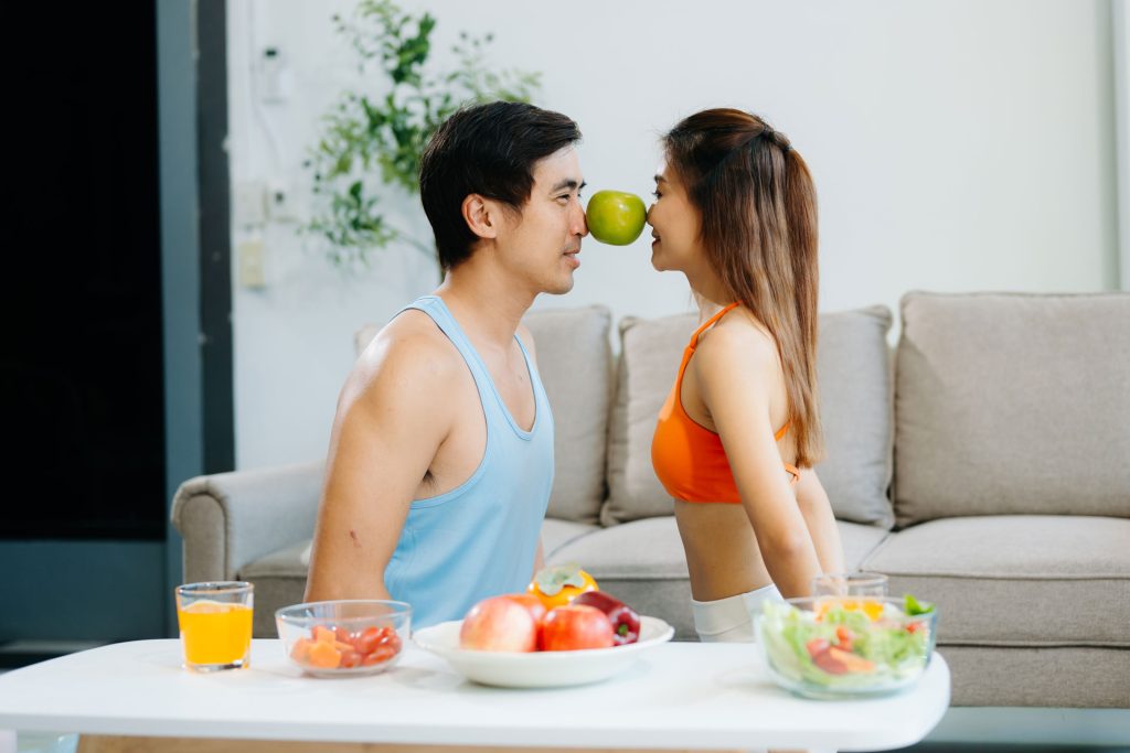 healthy living couple.