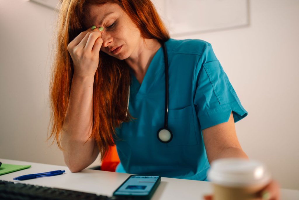 Stressed nurse.